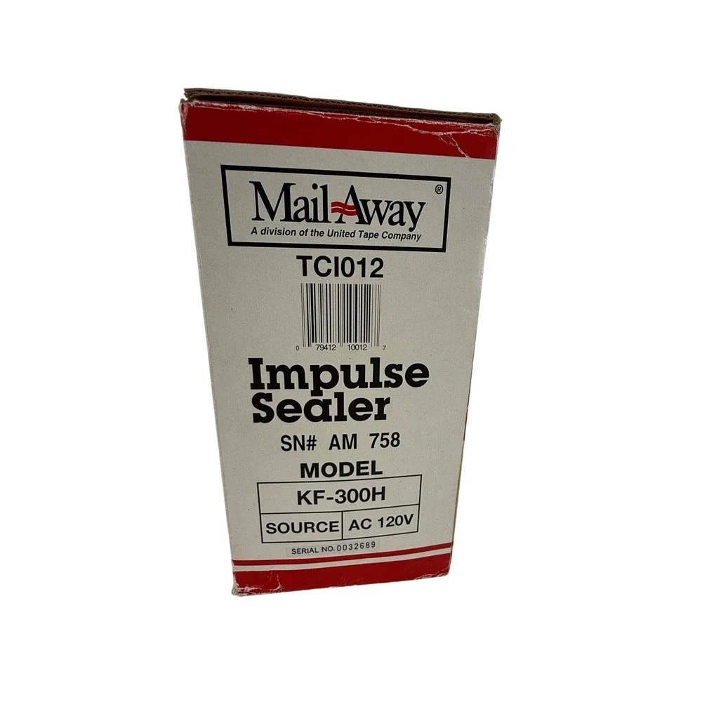 MailAway Powerseal Impulse Sealer KF-300H Blue‎ Heat Sealer with Spare Parts Box